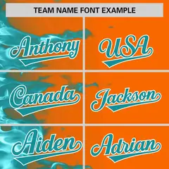 Orange 3D Flame Authentic Baseball Jersey 3