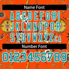 Orange 3D Graffiti Pattern Authentic Baseball Jersey 4