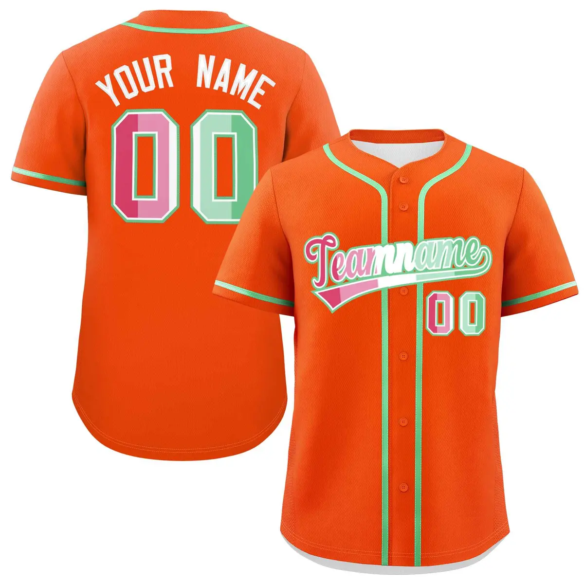 Orange Abrosexual Pride Month Baseball Jersey