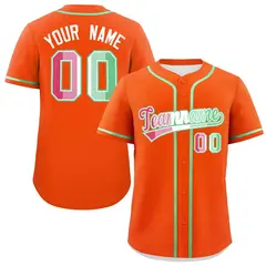Orange Abrosexual Pride Month Baseball Jersey