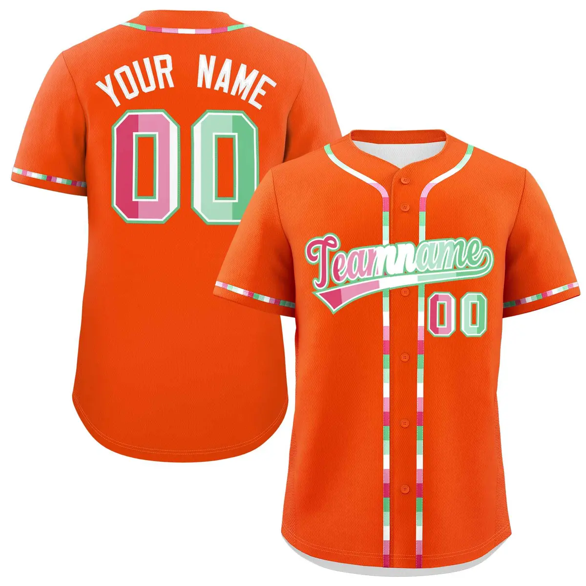 Orange Abrosexual Pride Month Baseball Jersey