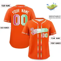 Orange Abrosexual Pride Month Baseball Jersey 2