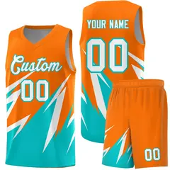 Orange Abstract Mountain Pattern Basketball Jersey