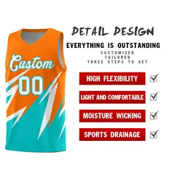 Orange Abstract Mountain Pattern Basketball Jersey 2