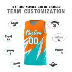 Orange Abstract Mountain Pattern Basketball Jersey 3