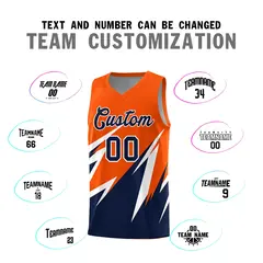 Orange Abstract Mountain Pattern Basketball Jersey 3