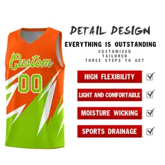 Orange Abstract Mountain Pattern Basketball Jersey 2