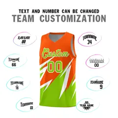 Orange Abstract Mountain Pattern Basketball Jersey 3