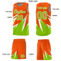 Orange Abstract Mountain Pattern Basketball Jersey 4