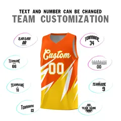 Orange Abstract Mountain Pattern Basketball Jersey 3