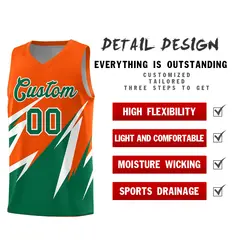 Orange Abstract Mountain Pattern Basketball Jersey 2