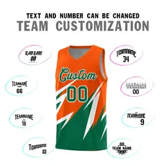 Orange Abstract Mountain Pattern Basketball Jersey 3