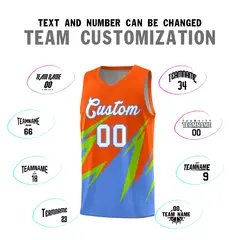 Orange Abstract Mountain Pattern Basketball Jersey 3