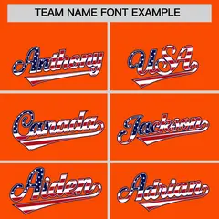 Orange American Flag Design Baseball Jersey 3