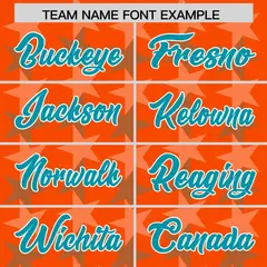 Orange Aqua All Star Graffiti Pattern Football Jersey 3