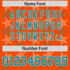 Orange Aqua All Star Graffiti Pattern Football Jersey 4