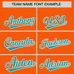 Orange Aqua American Flag Full-Snap Raglan Letterman Jacket 3