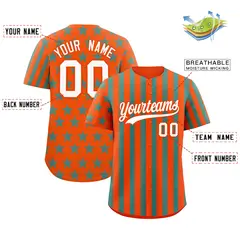 Orange Aqua American Flag Graffiti Baseball Jersey 2