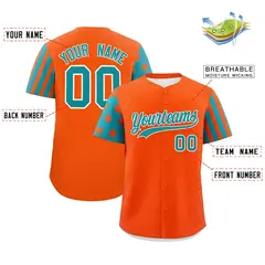 Orange Aqua American Flag Raglan Sleeves Baseball Jersey 2