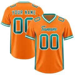 Orange Aqua and Aqua Sides Gradient Fashion Football Jersey 1