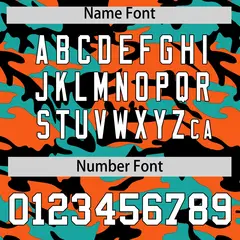 Orange Aqua Black Camo Gradient Fashion Baseball Jersey 4