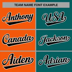 Orange Aqua-Black Two Tone Split Varsity Letterman Jacket 5
