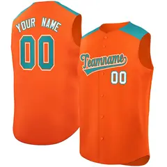 Orange Aqua Classic Authentic Sleeveless Baseball Jersey