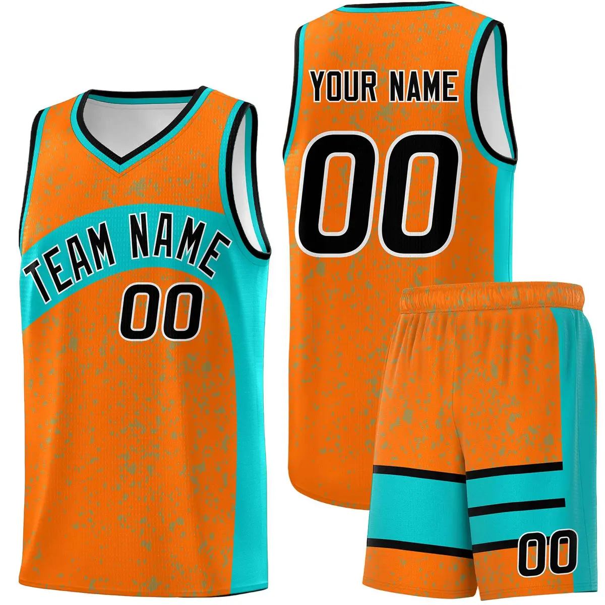Orange Aqua Dot Graffiti Irregular Pattern Basketball Jersey