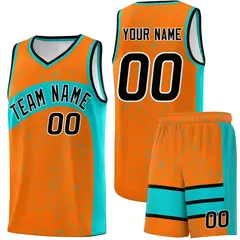 Orange Aqua Dot Graffiti Irregular Pattern Basketball Jersey 1