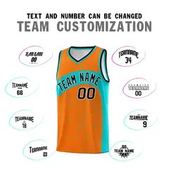 Orange Aqua Dot Graffiti Irregular Pattern Basketball Jersey 4