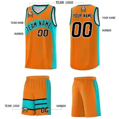 Orange Aqua Dot Graffiti Irregular Pattern Basketball Jersey 5