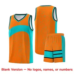Orange Aqua Dot Graffiti Irregular Pattern Basketball Jersey 7