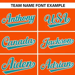 Orange Aqua Flame Graffiti Authentic Baseball Jersey 3