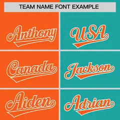 Orange Aqua Four Squares Performance Polo Shirt 3