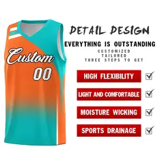 Orange Aqua Gradient Basketball Jersey 2