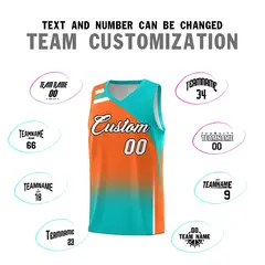 Orange Aqua Gradient Basketball Jersey 4