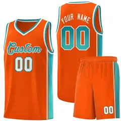 Orange Aqua Gradient Fashion Sports Basketball Jersey 1