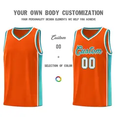 Orange Aqua Gradient Fashion Sports Basketball Jersey 3