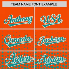 Orange Aqua Gradient Polka Dot Varsity Full-Snap Letterman Baseball Jacket 3