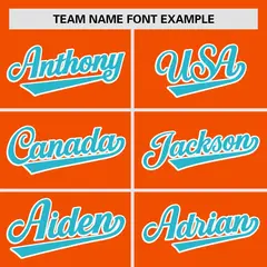 Orange Aqua Gradient Side Design Authentic Baseball Jersey 3