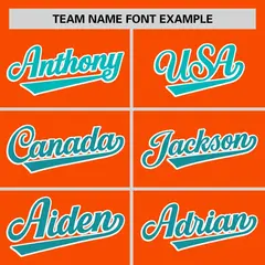 Orange Aqua Gradient Side Design Authentic Baseball Jersey 3