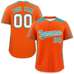 Orange Aqua Gradient Side Star Pattern Baseball Jersey 1