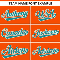 Orange Aqua Gradient Side Star Pattern Baseball Jersey 3