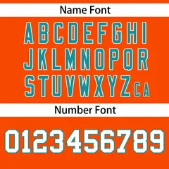 Orange Aqua Gradient Side Star Pattern Baseball Jersey 4