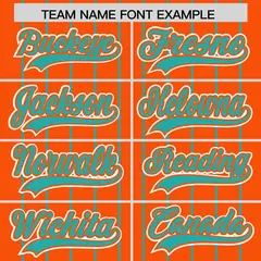 Orange Aqua Gradient Stripe Fashion Sleeves Baseball Jersey 3