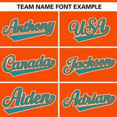 Orange Aqua Gradient Thick Stripe Raglan Baseball Jersey 3