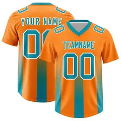 Orange Aqua Gradient Vertical Stripe Fashion Football Jersey