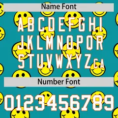 Orange Aqua Graffiti Gradient Smile Baseball Jersey 4
