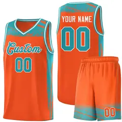 Orange Aqua Graffiti Pattern Sports Basketball Jersey
