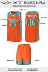 Orange Aqua Graffiti Pattern Sports Basketball Jersey 2